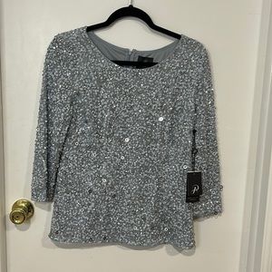 Adrianna Papell Sequin Top NWT Sz 10